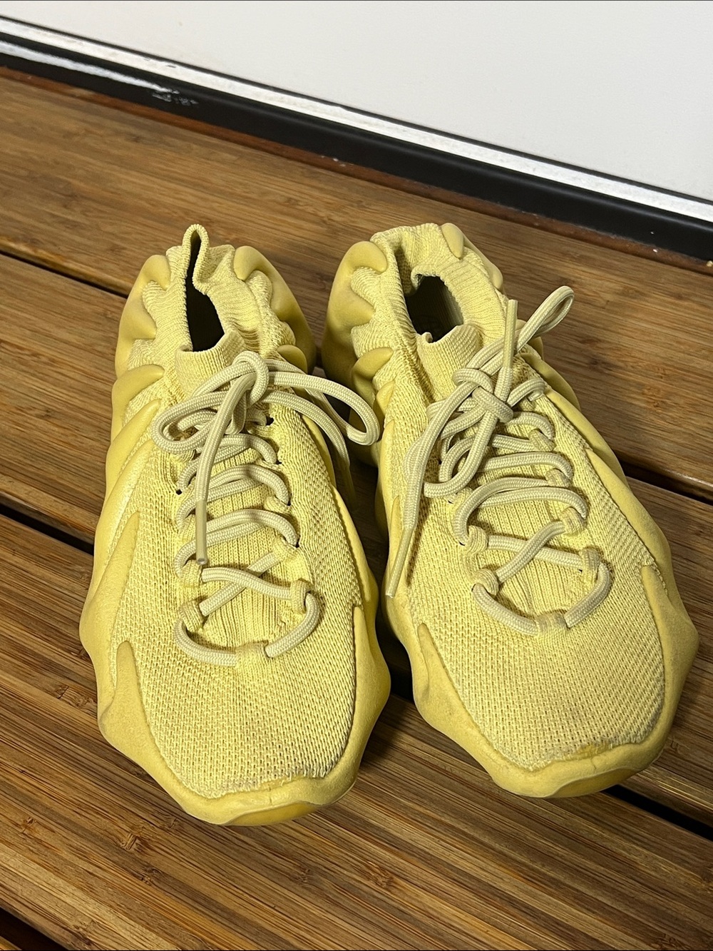 adidas Pale Yellow Knit Sneakers